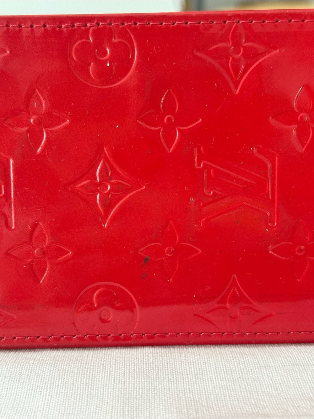 Louis Vuitton Red Vernis Monogram Patent Leather Mini Tote Purse - Picture 7 of 11
